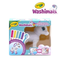 Crayola Figurka do malowania i mycia duża - zestaw zwierzątko 1 szt., flamastry zmywalne 5 szt., szczoteczka Washimals Jumbo Pets Kucyk Elvis 3+, zdjęcie 2