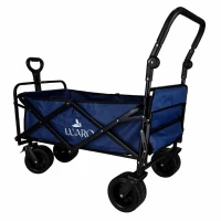 Wózek transportowy LUARO plażowy składany z daszkiem i siatką 120l granatowy, zdjęcie 4