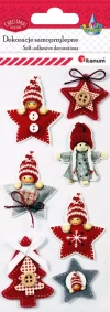 Dekoracje samoprzylepne 3D. Ludziki, gwiazdki, choinki, 7 sztuk - zdjęcie