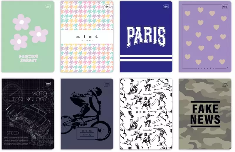 Zeszyt A5 60 kartek w linie, mix wzorów Zeszyt A5 60 kartek w linie, mix wzorów