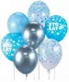 Bukiet balonowy B&C, srebrno-niebieski (7 sztuk) - zdjęcie