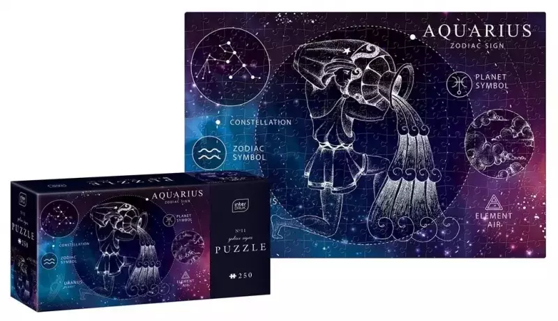 Interdruk Puzzle 250 Pezzi - Segno Zodiacale Gemelli, 48x33 Cm, Con Foglio Riferimento