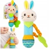 Pluszowa Grzechotka Zajączek Z Gryzakiem i Piszczałką Dla Niemowlą - zdjęcie