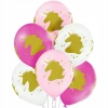 Balony Belbal 12", D11, złote jednorożce, 6szt. - zdjęcie