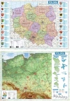Mapa Polski A2 dwustronna fizyczno-administracyjna - zdjęcie