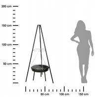 Grill Ogrodowy Wiszący na Trójnogu 52CM, zdjęcie 3
