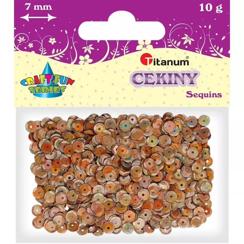 Cekiny okrągłe 7mm 10g - perłowe brązowe (304589)