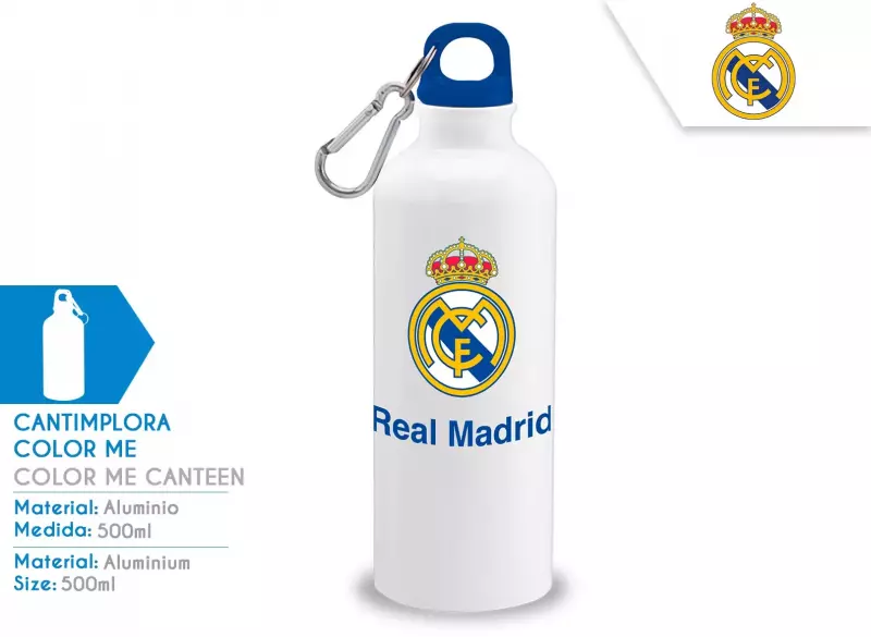 Bidon aluminiowy 500ml Real Madryt RM00006 Kids Euroswan Bidon aluminiowy 500ml Real Madryt RM00006 Kids Euroswan