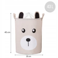 SIPO Kosz na zabawki Beżowy Miś 43 L., zdjęcie 4