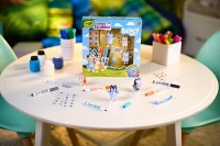 Crayola Figurki do malowania i mycia - zestaw zwierzątka 4 szt., flamastry zmywalne 6 szt., szczoteczka, naklejki Washimals Bluey 3+, zdjęcie 7