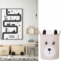 SIPO Kosz na zabawki Beżowy Miś 43 L., zdjęcie 6