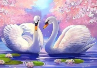 Haft Diamentowy Łabędzie Jezioro Lilia Diamond Paiting Mozaika Zestaw 5D, zdjęcie 2