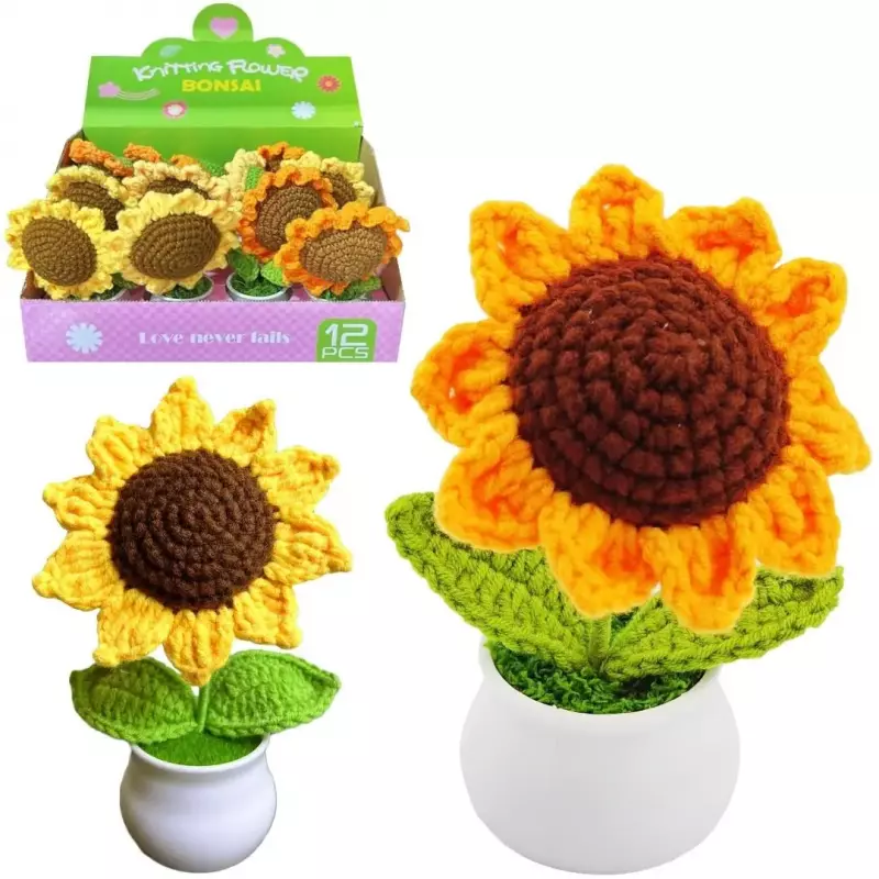 Kwiat dziergany słonecznik MIX