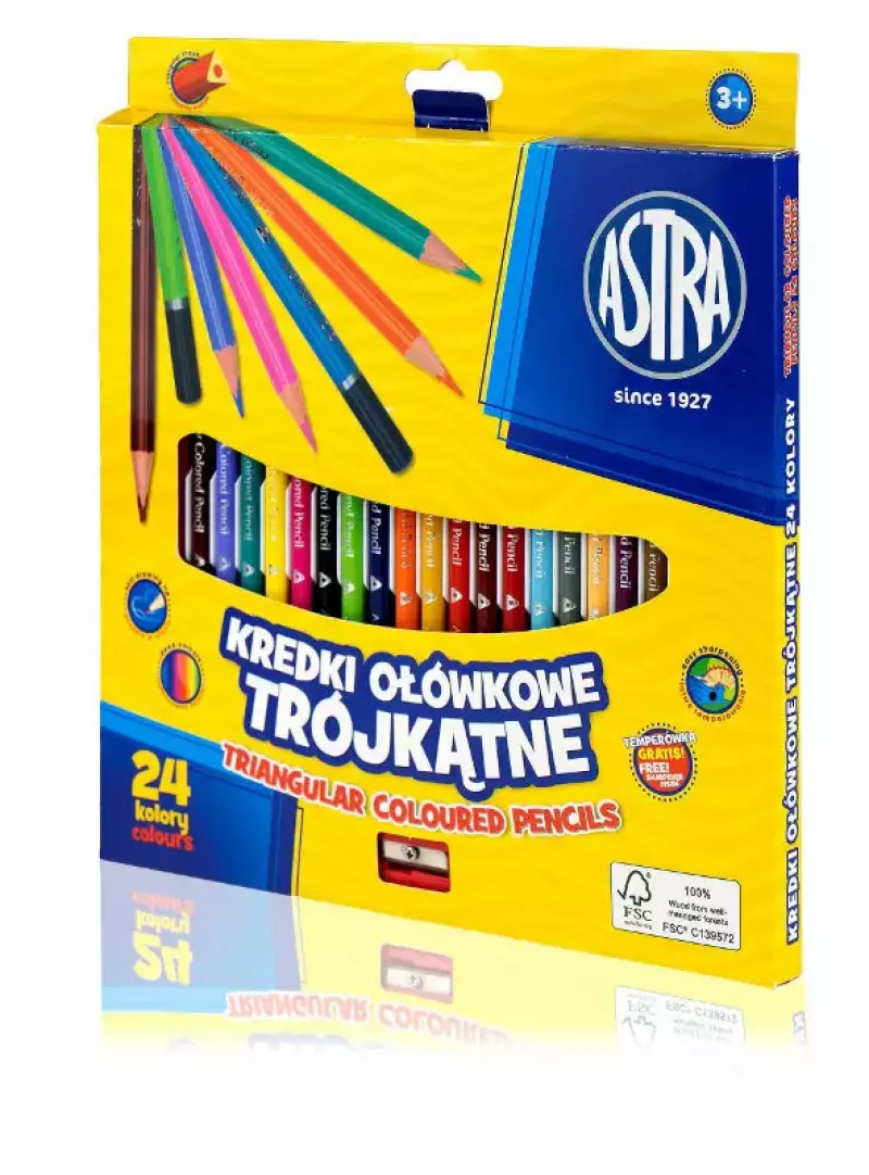 Kredki trójkątne 24 kolory Astra Vision Kredki trójkątne 24 kolory Astra Vision