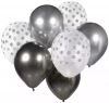 Bukiet balonowy, srebrno-grafitowy (7 sztuk) - zdjęcie