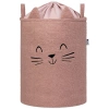 DUŻY KOSZ DO PRZECHOWYWANIA ZABAWEK XL SIPO PREMIUM BOUCLE RÓŻOWY KOTEK - zdjęcie
