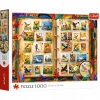 Puzzle Trefl 1000 elementów Kolekcja znaczków - atlas ptaków - zdjęcie