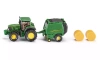 Traktor John Deere z prasą - zdjęcie