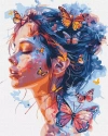 Malowanie po numerach -Dziewczyna i motyle - zdjęcie