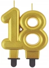 Świeczka urodzinowa liczba 18, złota - zdjęcie
