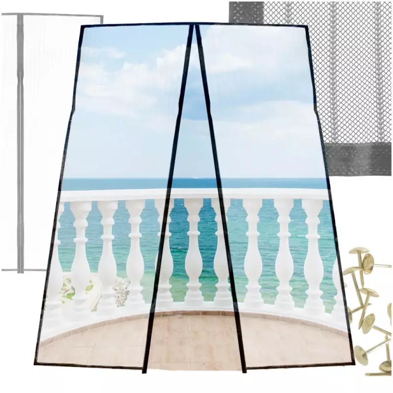Moskitiera siatka magnetyczna LUARO na drzwi solidna mocny magnes 110x210cm