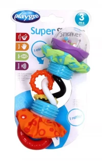 Playgro Hochet Super Shaker Multicolore Dès 3 Mois - Stimulation Sensorielle Et Motricité