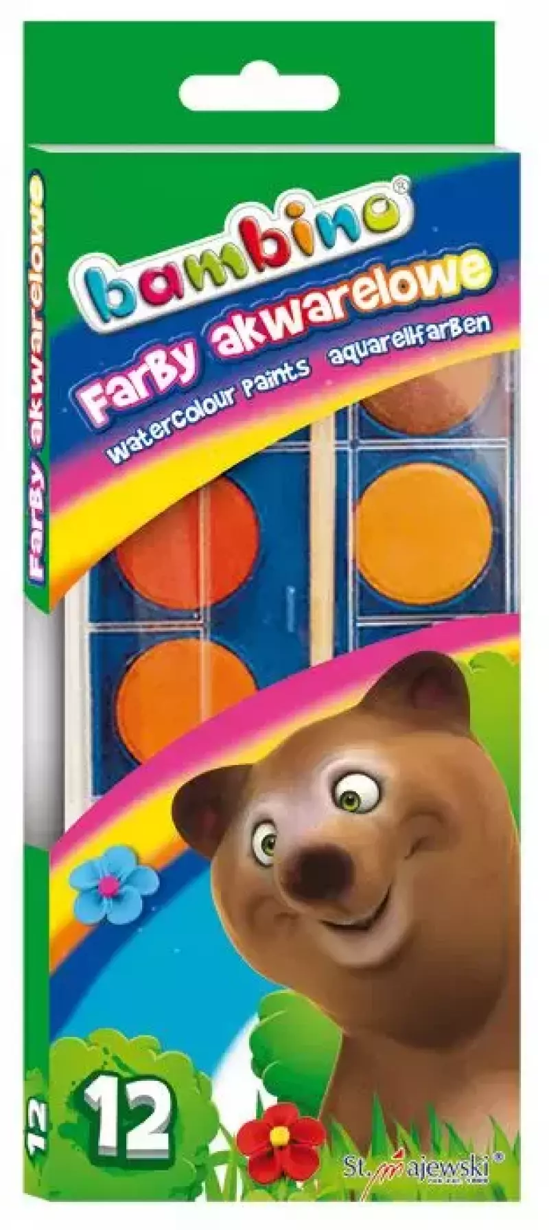 Farby akwarelowe Bambino, 12 kolorów