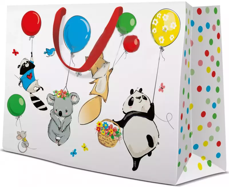 Torebka prezentowa Animals Party, duża pozioma