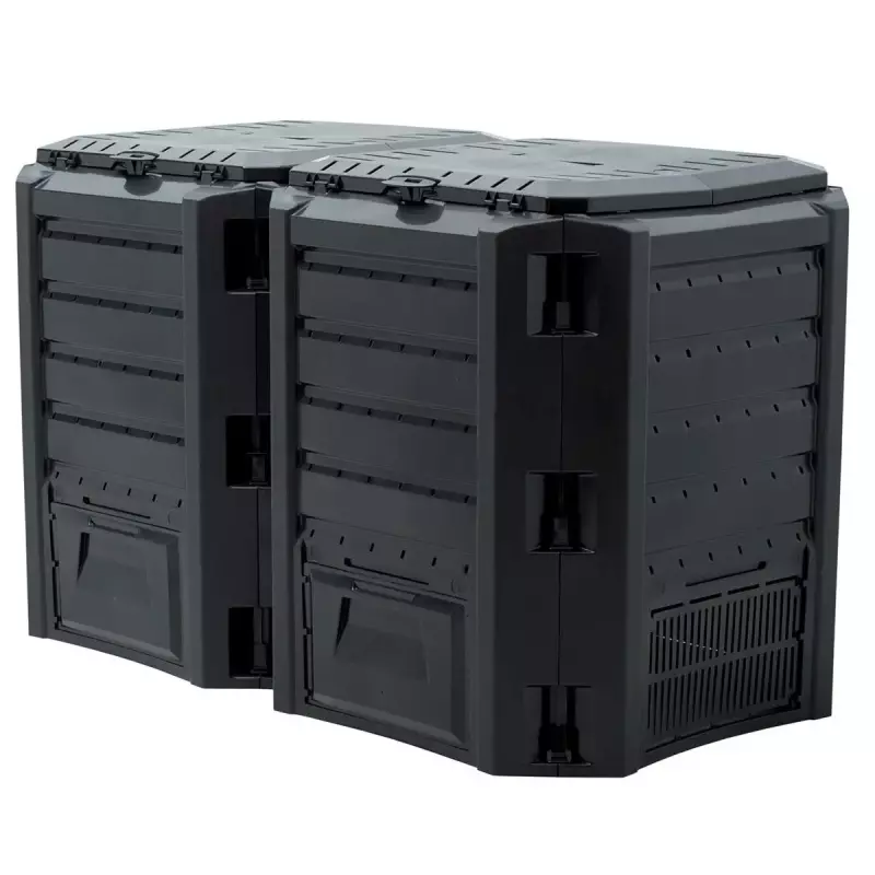 Kompostownik Ogrodowy Ekobat Segmentowy Module Compogreen Czarny 800L