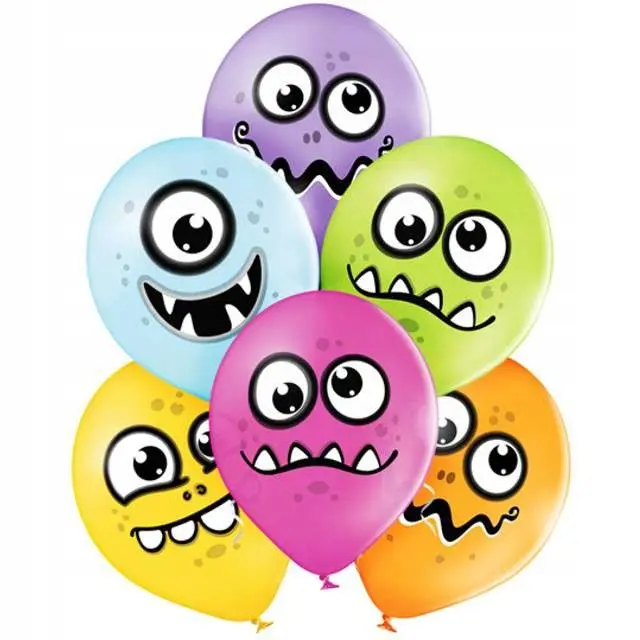 Balony Belbal 12", D11, śmieszne potwory, 6szt. - Papiernicze i szkolne