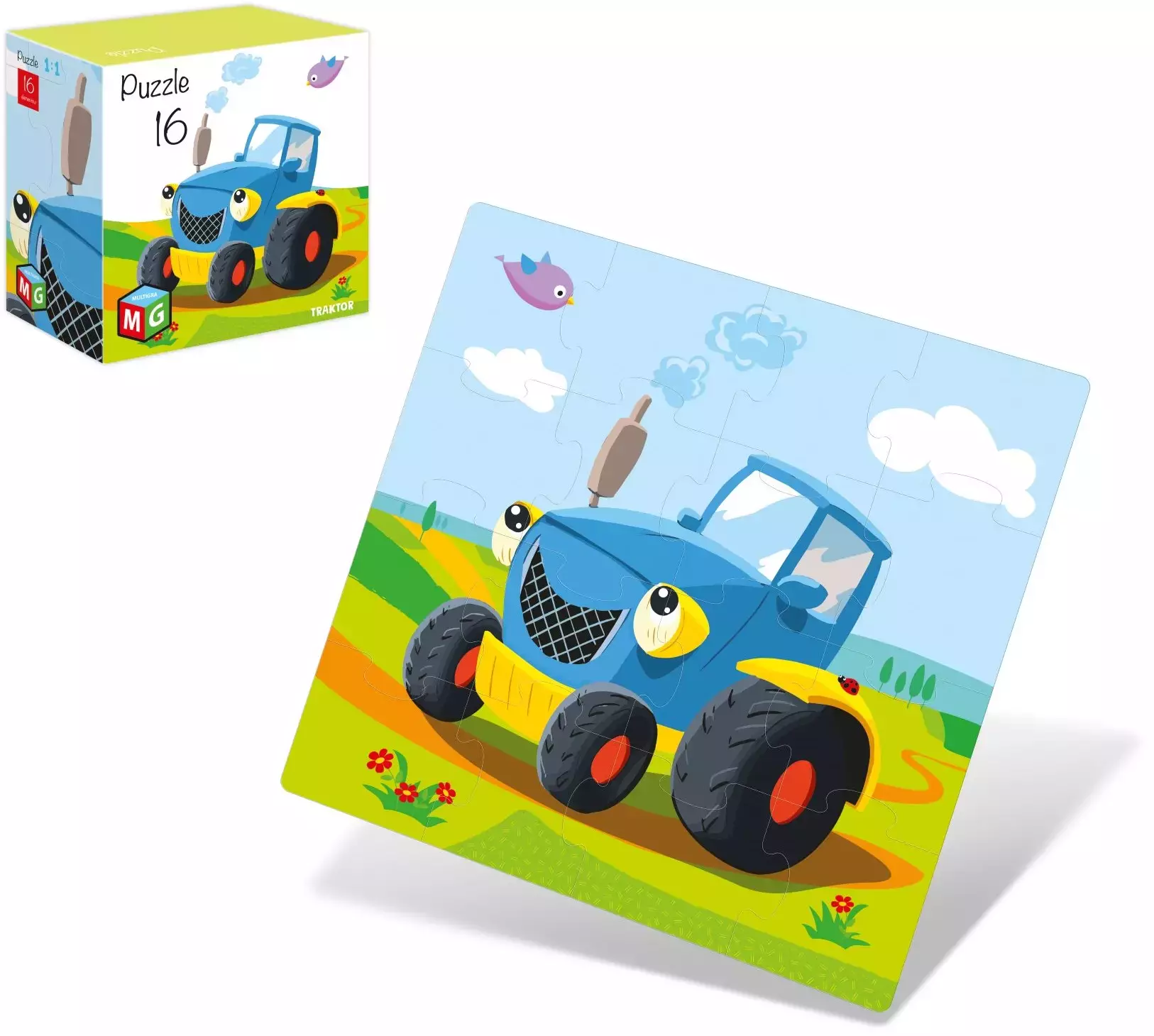 Puzzle 16 elementów. Traktor - Puzzle