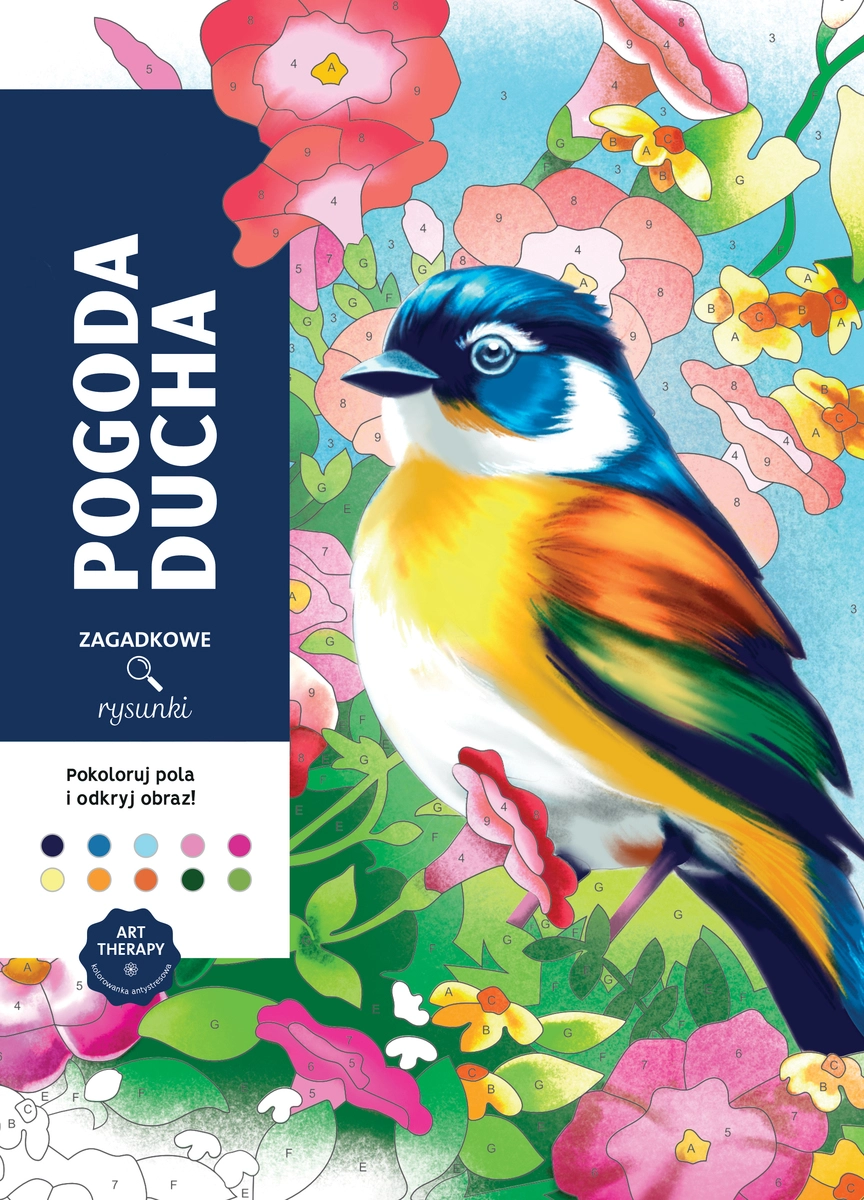 Art therapy. Kolorowanka antystresowa. Pogoda ducha. Zagadkowe rysunki - Książki