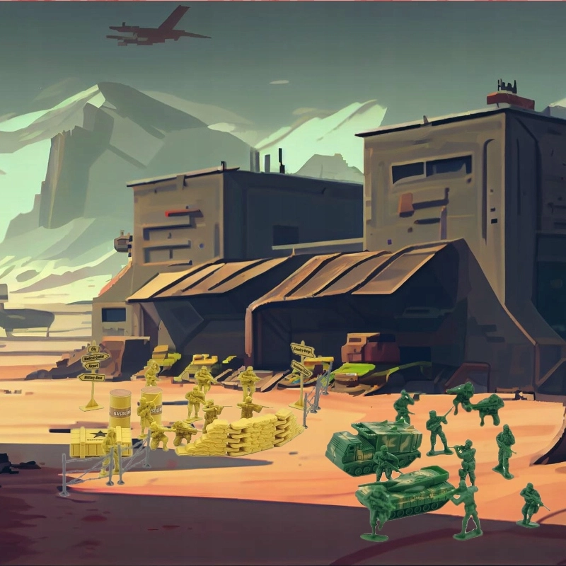 Żołnierzyki baza wojskowa figurki zestaw - Zabawki