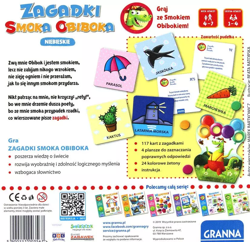 Zagadki Smoka Obiboka, niebieskie - Gry