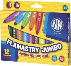 Flamastry Jumbo, 12 kolorów - Papiernicze i szkolne