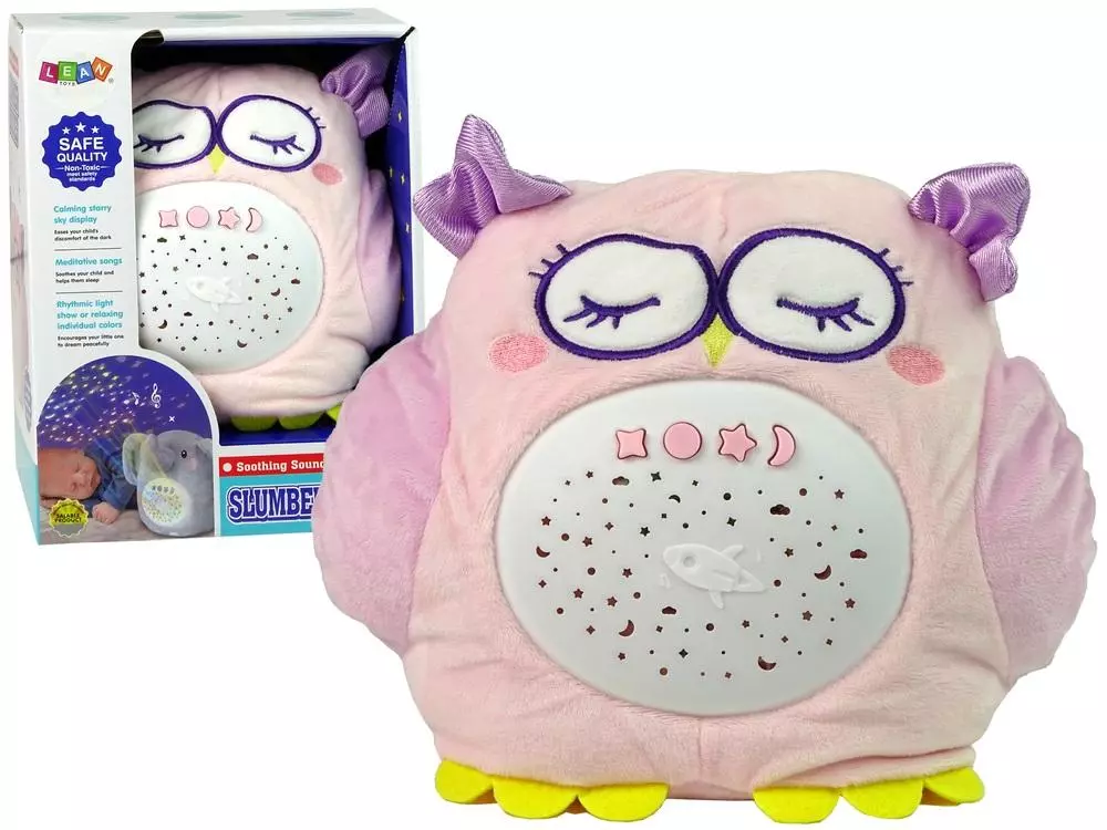 Słodka pluszowa sowa projektor gwiazdki melodia - Mama i dziecko