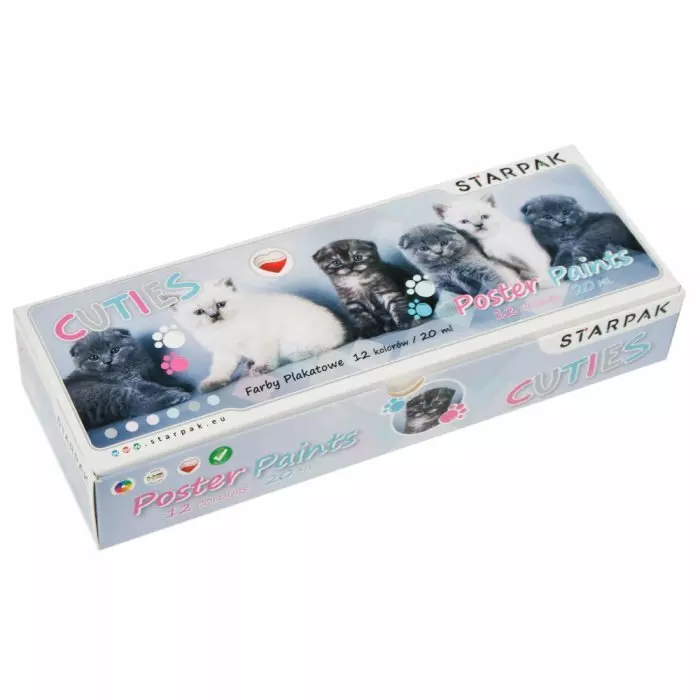 Farby plakatowe, 12 kolorów - Papiernicze i szkolne