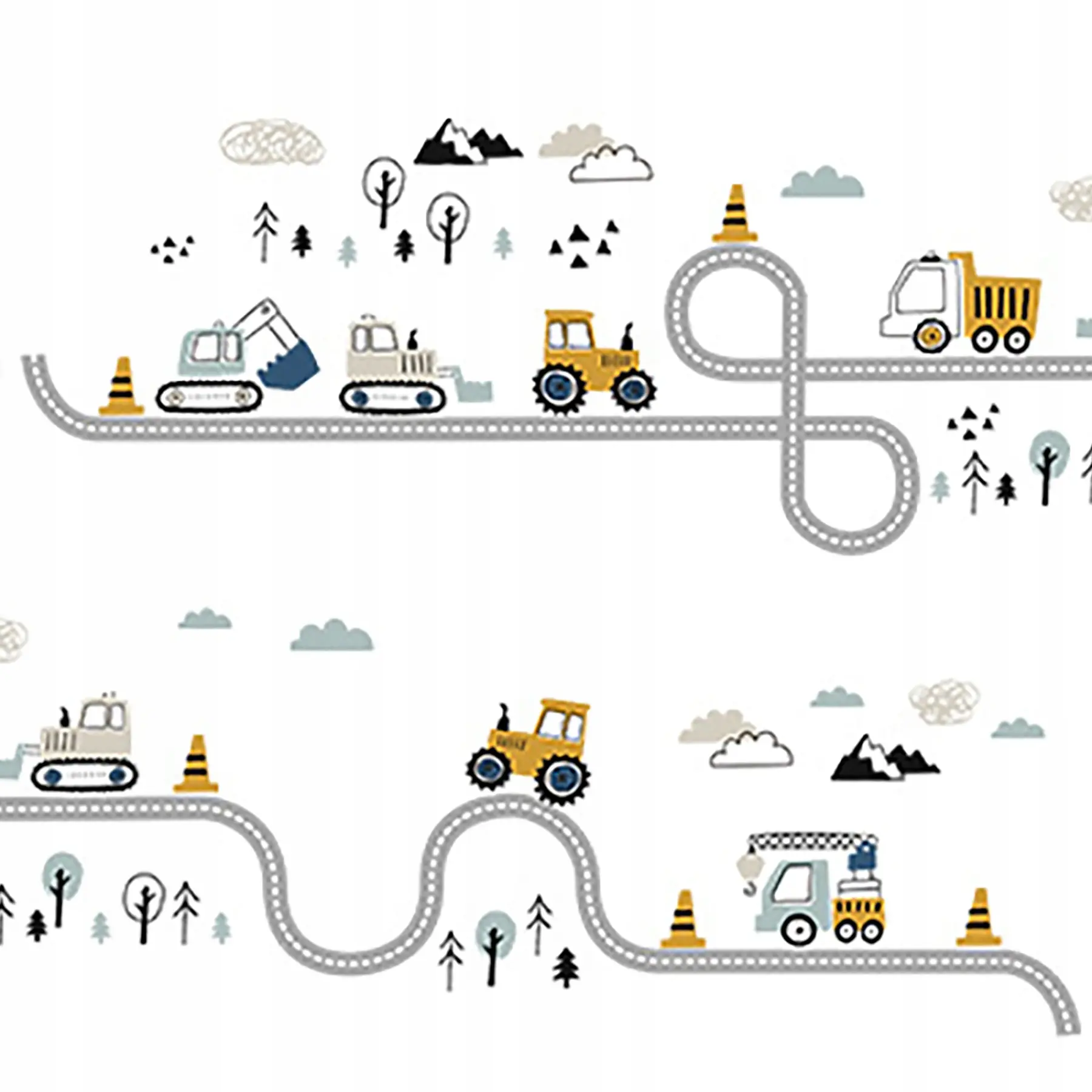 Naklejki Na Ścianę Do Pokoju Dziecka Traktory Ulica Maszyny Na Sufit Meble - Papiernicze i szkolne