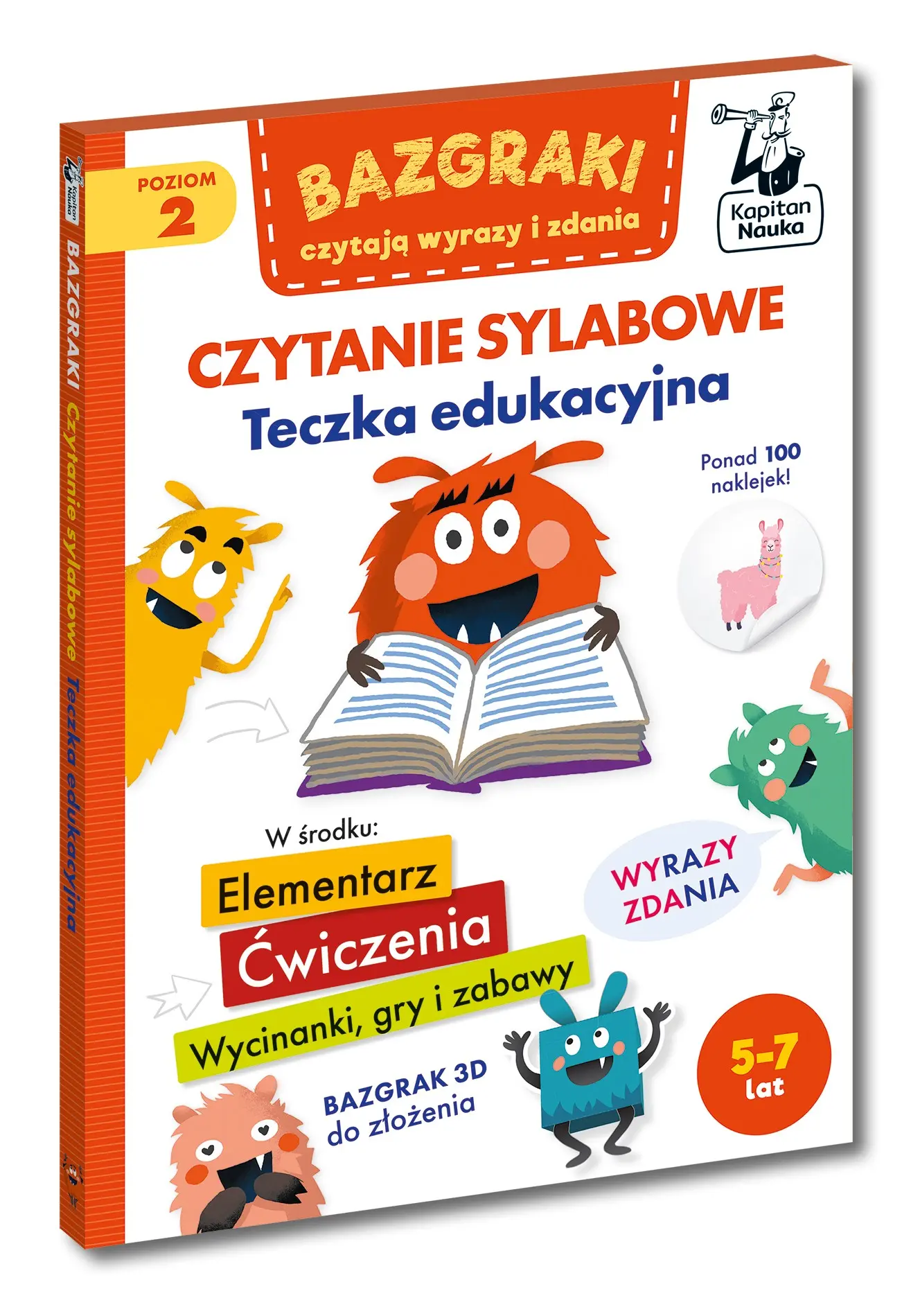 Bazgraki czytają wyrazy i zdania. Czytanie sylabowe. Teczka edukacyjna. Kapitan Nauka - Książki