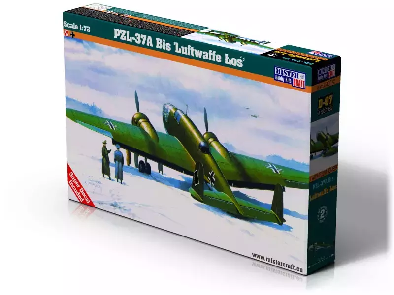 PZL P-37A Bis Łoś I Luftwaffe, D-07, 1:72 - Zabawki