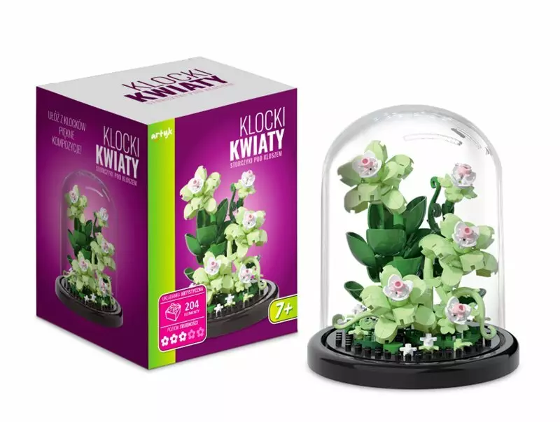Klocki kwiaty Róże pod kloszem 204el 136931 - Zabawki