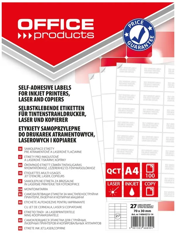 Etykiety 70x30mm 100 ark., Office Products - Papiernicze