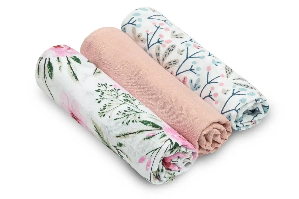 Pielucha muślinowa z nadrukiem 3szt - Mama i dziecko