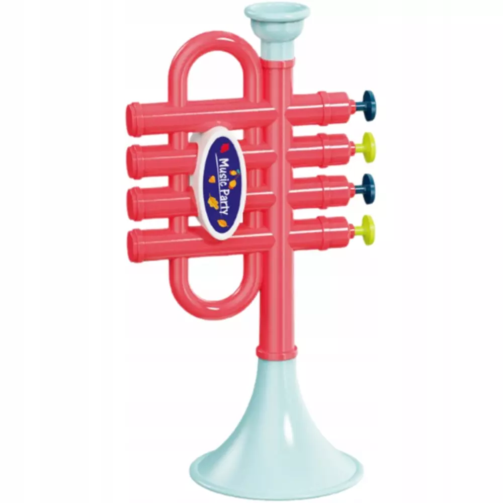 TRĄBKA DZIECIĘCA ZABAWKA INSTRUMENT MUZYCZNY KOLOROWA PLASTIKOWA 20 cm - Zabawki