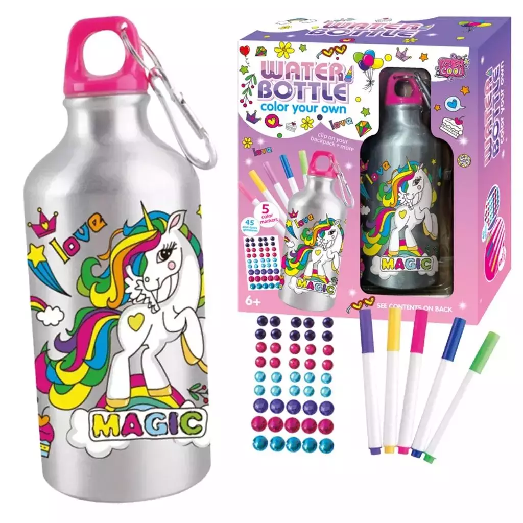 Zestaw kreatywny butelka na wodę, jednorożec