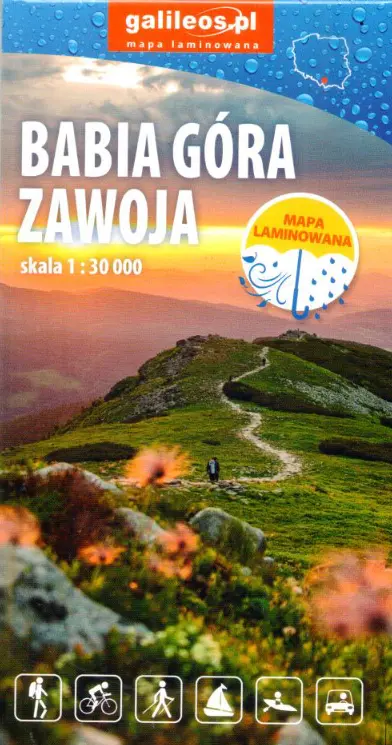 Babia Góra, Zawoja. Mapa laminowana, 1: 30 000 - Książki