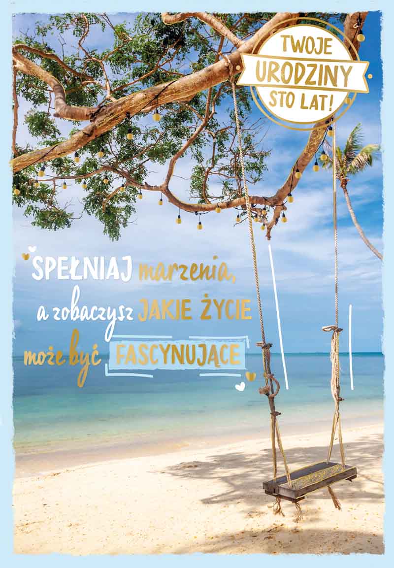 Karnet B6 urodzinowy, huśtawka - Papiernicze i szkolne