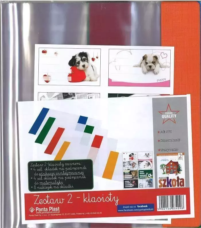 Zestaw okładek szkolnych dla 2-klasisty - Papiernicze i szkolne