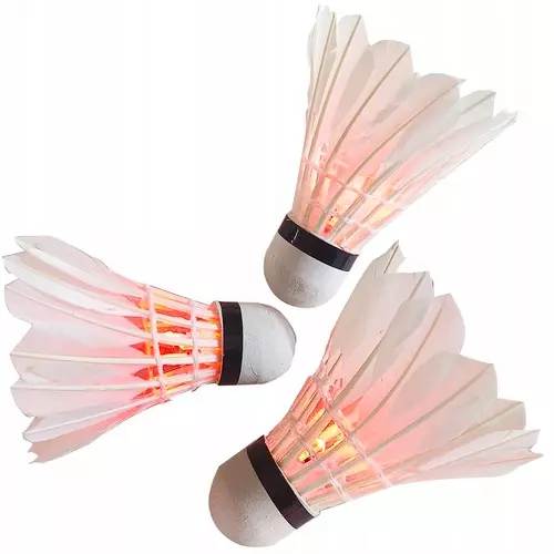 LOTKA BADMINTON Z PIÓR 3 SZT LED ENERO - Zabawki