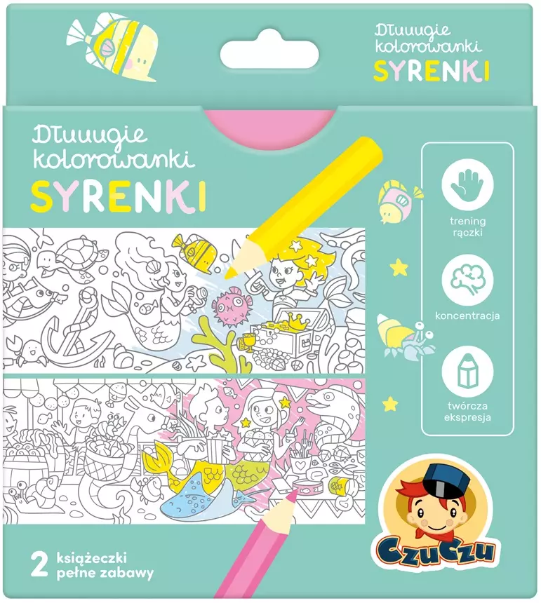 CzuCzu. Dłuuugie kolorowanki. Syrenki - Książki